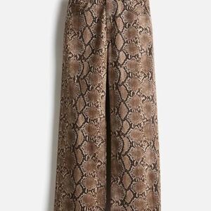 Snake Print Wide Leg Trousers